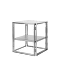 Foldable Side Table, Stainless Steel by Kristina Dam Studio