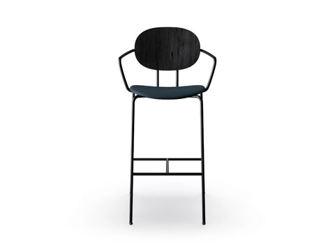 Piet Hein Bar Chair, Black Edition With Armrest by Sibast