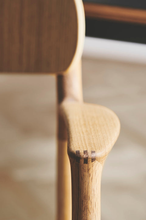 Asger Chair, Oiled Oak, Upholstered Seat by Danish Furniture Bent Hansen