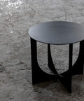 Sculptural End Table Minimal Black