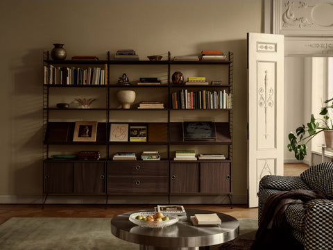 String Shelving System in Dark Oak, New for 2026