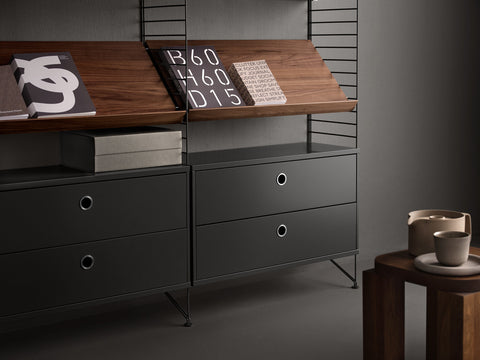 Scandinavian Modular shelving system by String Furniture 