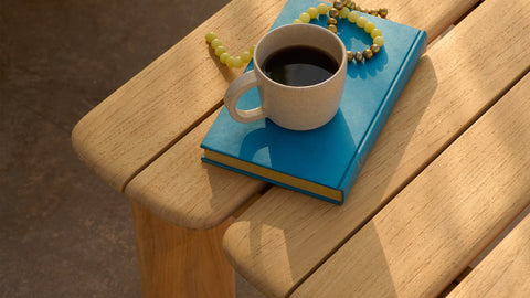 muuto outdoor teak Scandinavian coffee table