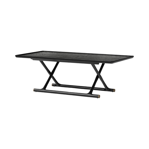 Audo Copenhagen Jäger Lounge Table in Black Stained Oak, packshot on white