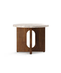 androgyne side table in walnut base and marble top designed by Danielle Siggerud by audo copenhagen