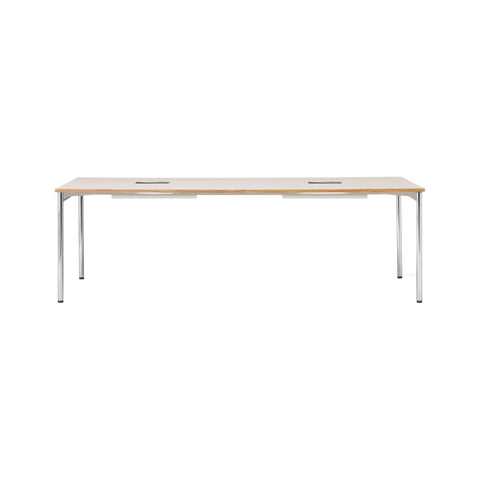 Audo Copenhagen Co Table, Management 94"L x 39"D in Chrome and Creme Laminate, packshot on white