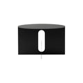 Audo Copenhagen Androgyne Side Table, Wide with Black Metal base and Black Metal top, packshot on white