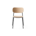 Audo Copenhagen Co Dining Chair, Non-Upholstered, Black Steel without Armrest in Natural Oak, packshot on white
