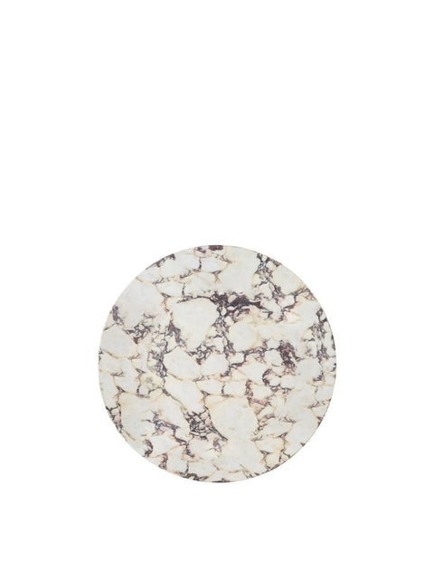 Audo Copenhagen Androgyne Side Table, Tabletop Table, Wide in Calacatta Viola Marble, packshot on white