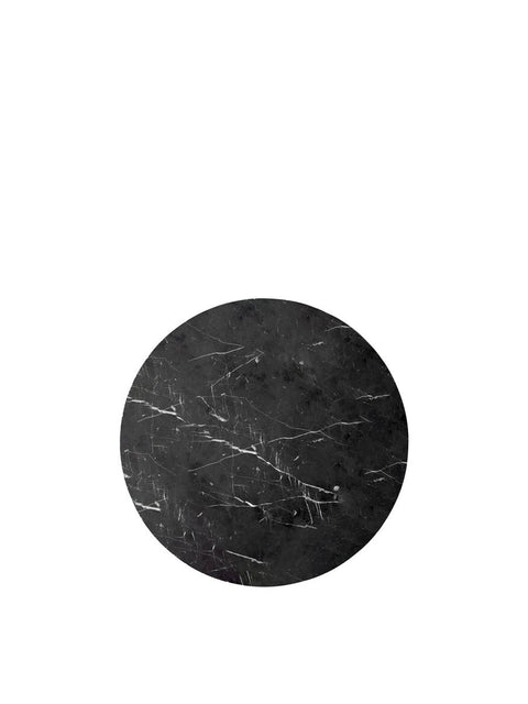 Audo Copenhagen Androgyne Side Table, Tabletop Table, Wide in Nero Marquina Marble, packshot on white