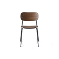 Audo Copenhagen Co Dining Chair, Non-Upholstered, Black Steel without Armrest in Dark Stained Oak, packshot on white