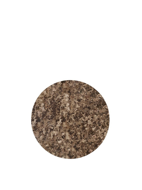 Audo Copenhagen Androgyne Side Table, Tabletop Table, Wide in Emperador Marble, packshot on white