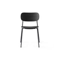 Audo Copenhagen Co Dining Chair, Non-Upholstered, Black Steel without Armrest in Black Oak, packshot on white
