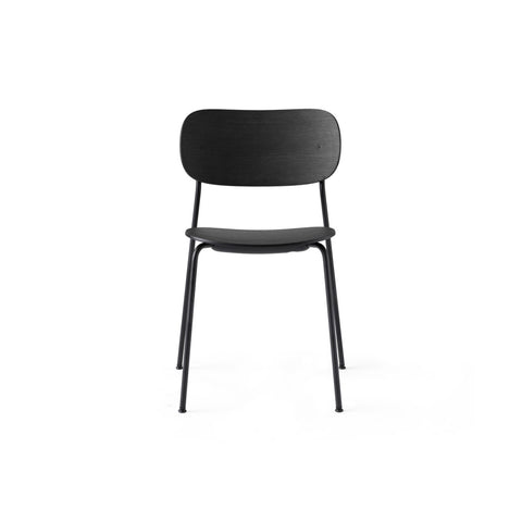 Audo Copenhagen Co Dining Chair, Non-Upholstered, Black Steel without Armrest in Black Oak, packshot on white