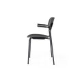 Audo Copenhagen Co Dining Chair, Non-Upholstered, Black Steel with Armrest in Black Oak, packshot on white