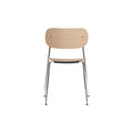 Audo Copenhagen Co Dining Chair, Non-Upholstered, Chrome without Armrest in Natural Oak, packshot on white