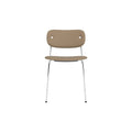 Audo Copenhagen Co Dining Chair, Without Arms, Fully Upholstered in Chrome with Sierra 1611, packshot on white