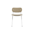 Audo Copenhagen Co Dining Chair, Without Arms, Fully Upholstered in Chrome with Audo Bouclé 02, packshot on white