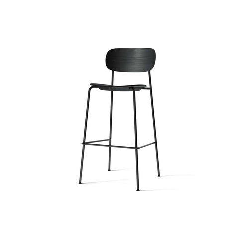 Audo Copenhagen Co Bar Chair, Non-Upholstered in Black Oak, packshot on white