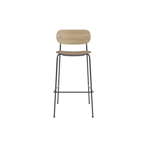 Audo Copenhagen Co Bar Chair, Upholstered in Natural Oak with Sierra 1611, packshot on white