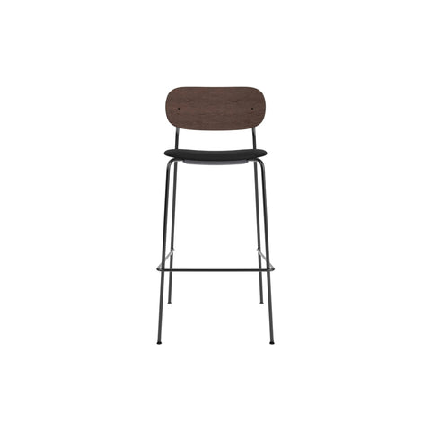 Audo Copenhagen Co Bar Chair, Upholstered in Dark Stained Oak with Sierra 1001, packshot on white