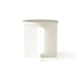 Audo Copenhagen Androgyne Side Table Tabletop in Crystal Rose Marble, packshot on white