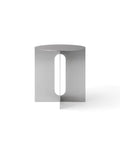 Brushed steel scandinavian side table designed by Danielle Siggerud for audo copenhagen