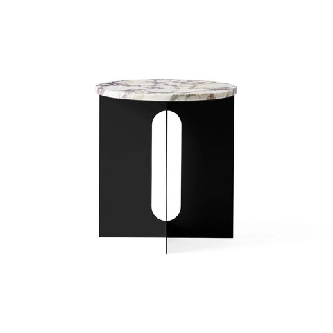Audo Copenhagen Androgyne Side Table Tabletop in Calacatta Viola Marble, packshot on white