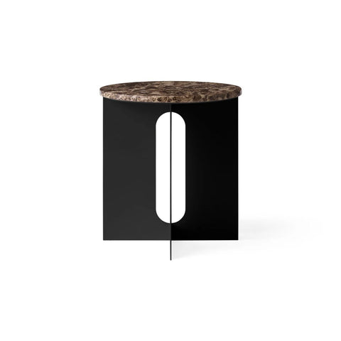 Audo Copenhagen Androgyne Side Table Tabletop in Emperador Marble, packshot on white