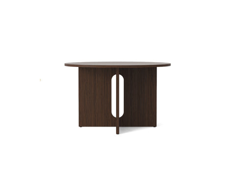 dark stained oak androgyne dining table designed by Danielle Siggerud for audo copenhagen