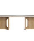 androgyne lounge table with oak base and marble top designed by Danielle Siggerud for audo copenhagen