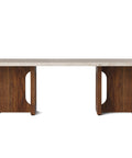 androgyne lounge table with walnut base and kunis bressia marble top designed by Danielle Siggerud for audo copenhagen