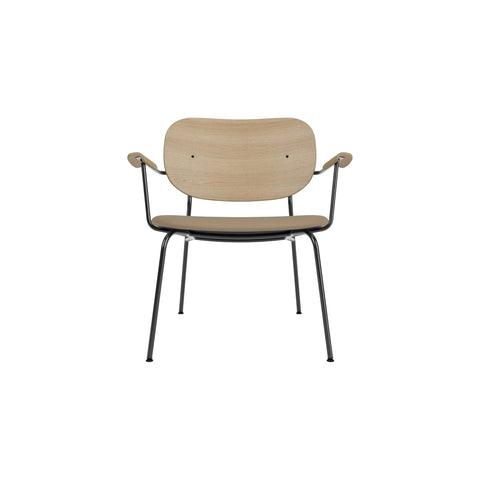 Audo Copenhagen Co Lounge Chair, Partially Upholstered in Natural Oak with Sierra 1611, packshot on white