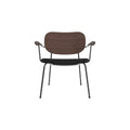 Audo Copenhagen Co Lounge Chair, Partially Upholstered in Dark Stained Oak with Sierra 1001, packshot on white