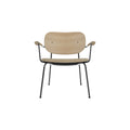 Audo Copenhagen Co Lounge Chair, Partially Upholstered in Natural Oak with Audo Bouclé 02, packshot on white