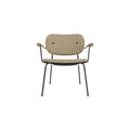 Audo Copenhagen Co Lounge Chair, Fully Upholstered in Natural Oak Arms with Audo Bouclé 02, packshot on white