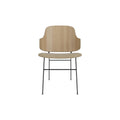 Audo Copenhagen The Penguin Dining Chair in Natural Oak with Audo Bouclé 02 seat, packshot on white