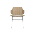 Audo Copenhagen The Penguin Lounge Chair in Natural Oak with Audo Bouclé 02 seat, packshot on white