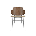 Audo Copenhagen The Penguin Lounge Chair in Walnut with Audo Bouclé 02 seat, packshot on white