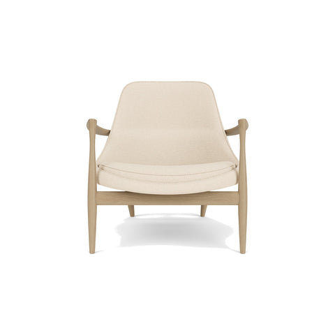Audo Copenhagen Elizabeth Lounge Chair in Natural Oak and Logan Jasmine, packshot on white