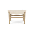 Audo Copenhagen Elizabeth Ottoman in Natural Oak and Logan Jasmine, packshot on white