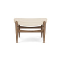 Audo Copenhagen Elizabeth Ottoman in Walnut and Logan Jasmine, packshot on white