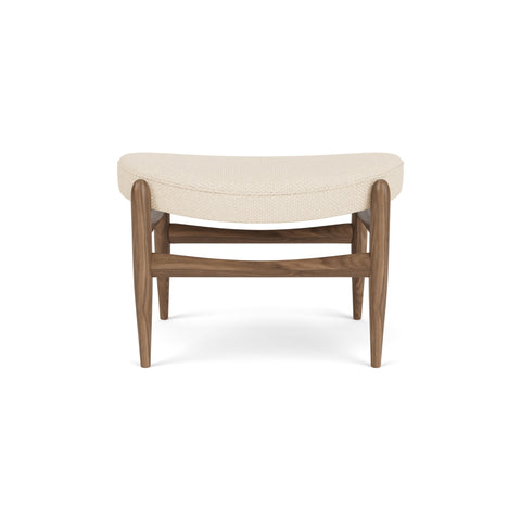 Audo Copenhagen Elizabeth Ottoman in Walnut and Logan Jasmine, packshot on white
