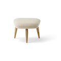 Audo Copenhagen Oda Ottoman in Natural Oak with Hallingdal 65 200, packshot on white