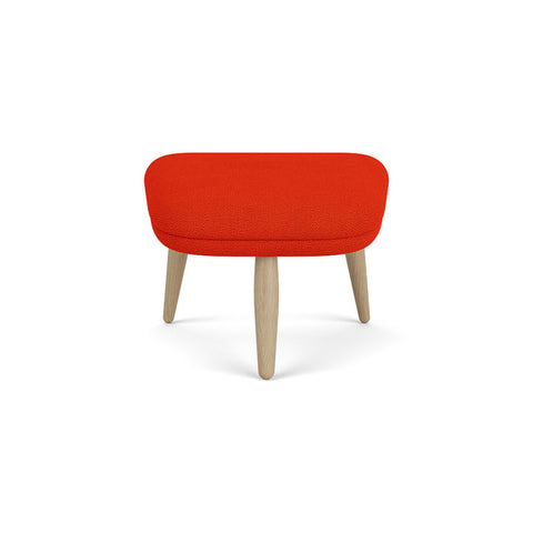 Audo Copenhagen Oda Ottoman in Natural Oak with Hallingdal 65 600, packshot on white