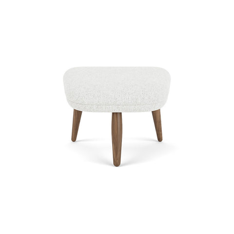 Audo Copenhagen Oda Ottoman in Walnut with Hallingdal 65 110, packshot on white