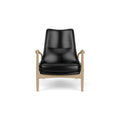 Audo Copenhagen Seal Lounge Chair, High Back in Natural Oak with Aida 1618, packshot on white
