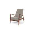Audo Copenhagen Seal Lounge Chair, High Back in Walnut with Re-wool 218, packshot on white