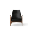 Audo Copenhagen Seal Lounge Chair, High Back in Walnut with Aida 1618, packshot on white