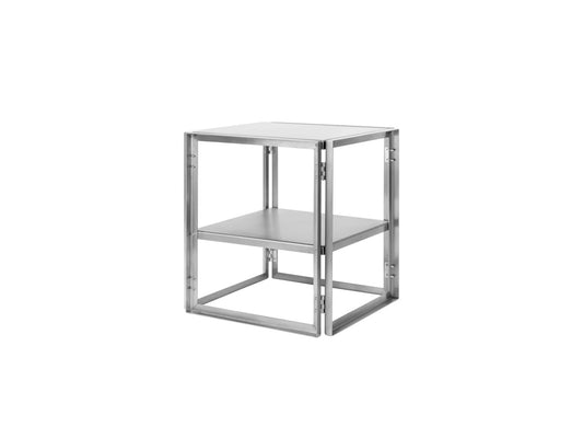 Foldable Side Table, Stainless Steel by Kristina Dam Studio